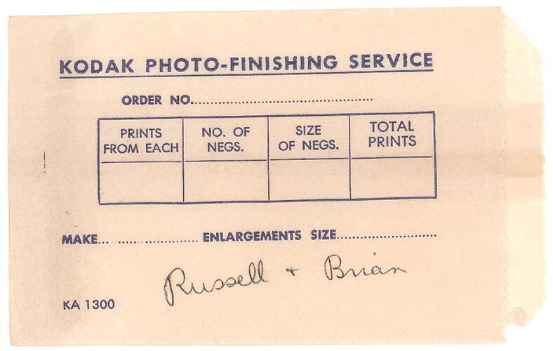 Envelope - Kodak Australasia Pty Ltd, 'Kodak Photo-Finishing Service', circa 1960s