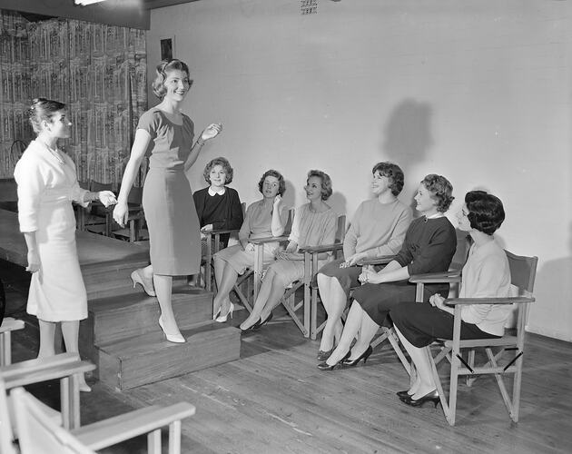 Elly Lukas Salon, Woman Modelling, Melbourne, 30 Jul 1959