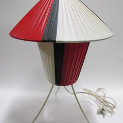 Lamp - Red, White & Black Pleated Shade