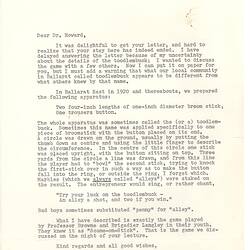 Letter - T. H. Coates, addressed to Dorothy Howard, Description of 'Toodlembuck', 31 Mar 1955