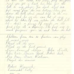 Document - Robert Weymouth, to Dorothy Howard, Description of Ball Game 'Fourpence', 1954-1955