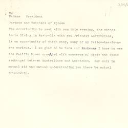 Transcript - Dorothy Howard, Address to the Parents' Association of Korowa Girls' Grammar School, American Children's Literature, 12 Nov 1954