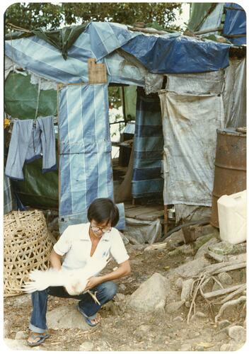 Mr Long Outside His House, Refugee Camp, Pulau Bidong, Malaysia, Apr 1981