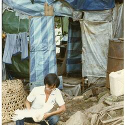 Digital Photograph - Mr Long Outside His House, Refugee Camp, Pulau Bidong, Malaysia, Apr 1981