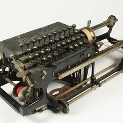 Typewriter and accessories.