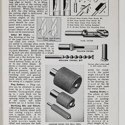 Descriptive text and illustrations of drill tools.