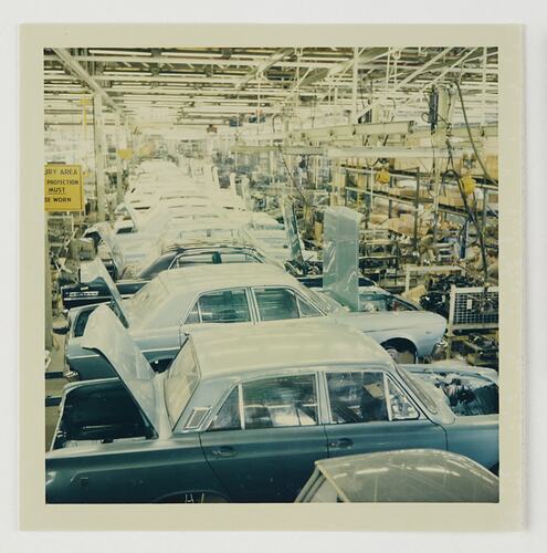 Slide 109, Assembly Line, Ford Motor Company Factory, Campbellfield, 'Extra Prints of Coburg Lecture' album, circa 1960s