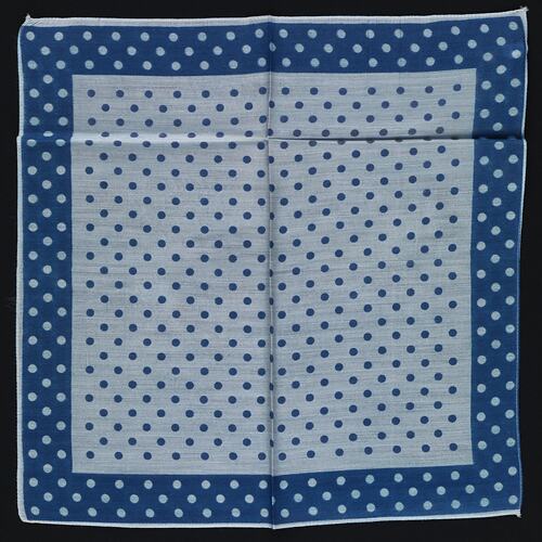 Two tone blue spot handkerchief.