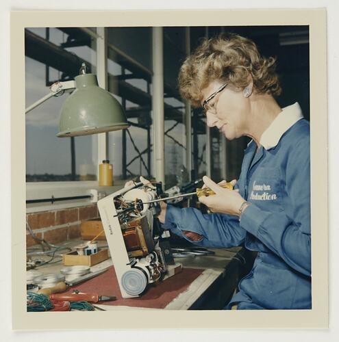 Worker Modifying Projector, Kodak Factory, Coburg, circa 1960s