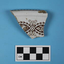 Bowl - Ceramic, Whiteware, Transfer Printed, Brown, Floral Pattern, post circa 1828
