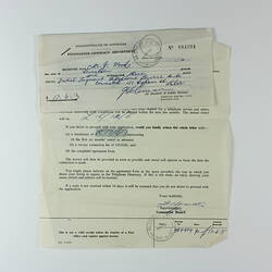 Receipt - Telephone Connection Request, John Woods, Lalor, 1 May 1963