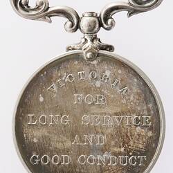 Medal - Victoria Long Service & Good Conduct Medal, Specimen, Victoria, Australia, 1902 - Reverse