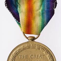Medal - Victory Medal 1914-1919, Great Britain, Acting Sergeant William Marcus Osborne, 1919 - Reverse