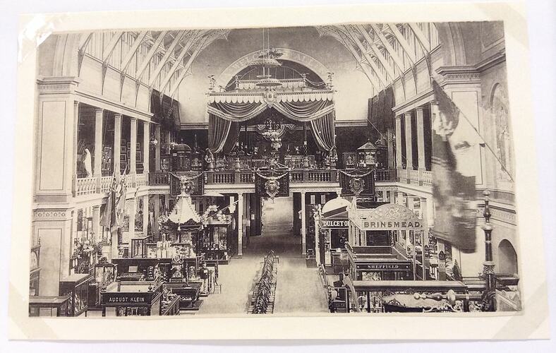 MM 143206, Photograph - German and British products (smaller image), Melbourne Centenary International Exhibition, 1888 (ROYAL EXHIBITION BUILDING)