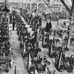 Photograph - H.V. McKay Massey Harris, Lines of 4-ft Cut Horse-Drawn Mower Readied for Dispatch, Sunshine, Victoria, May 1933