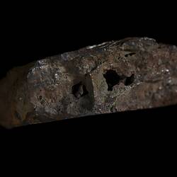 Blocky orange-brown rock.