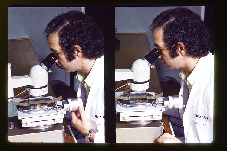 Kodak Australasia Pty Ltd, Man Examining Film, Coburg, circa 1980s