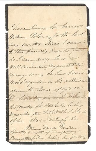 Hand-written reference, front side.