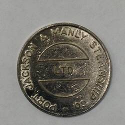 Round ferry transport token.