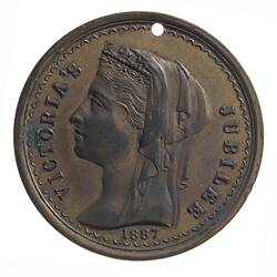 Medal - Jubilee of Queen Victoria, General Gordon, Victoria, Australia, 1887