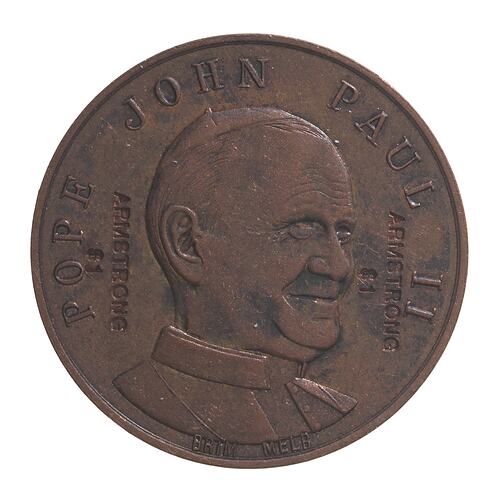 Medal - Visit of Pope John Paul II, Armstrong Shoe Mart, Frankston, Victoria, Australia, 1987