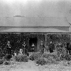 Negative - McCallum & Porker family at their Home in Willenabrina, Victoria, circa 1902