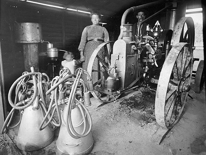 Photograph - Engine Driving the Milking Machine at Worilla Farm, Whitfield, 1910