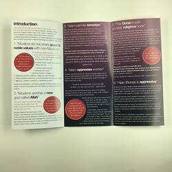 HT 56070, Brochure - 'Misconceptions About Islam', Victorian Mosque Open Day, 17 Mar 2019 (RELIGIONS), Document, Registered