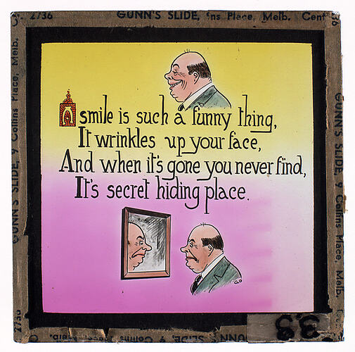 Lantern Slide - Universal Opportunity League, 'A Smile is Such a Funny Thing'