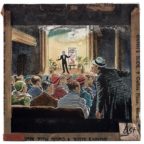 Lantern Slide - Universal Opportunity League, Theatre Scene