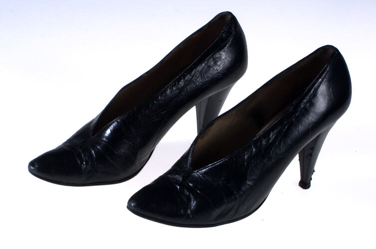 Pair of Shoes - Black Painted Leather