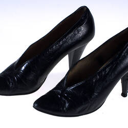 Shoes - Maud Frizon, Court, Black Painted Leather, 1980s