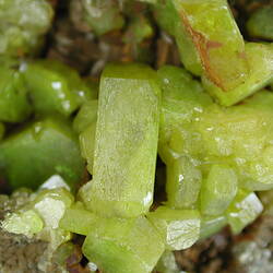 Detail of blocky green crystals.