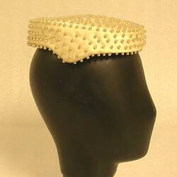 Pillbox Hat - Satin with Pearls