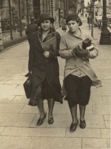 Digital Photograph - Two Women Walking Down Collins Street, Melbourne, 1930-1939