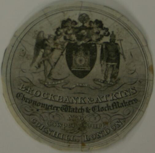 Watch Paper - Brockbank & Atkins, London, 1815-1835