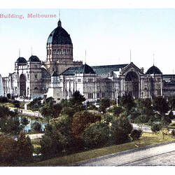 Postcard - South East Facade, Exhibition Building, JW Lindt, Melbourne, circa 1905