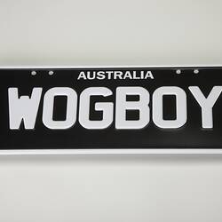 Number Plate - Novelty, Wogboy, circa 2009