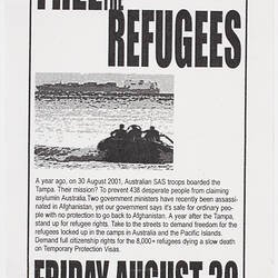 Leaflet - March for Justice Free the Refugees