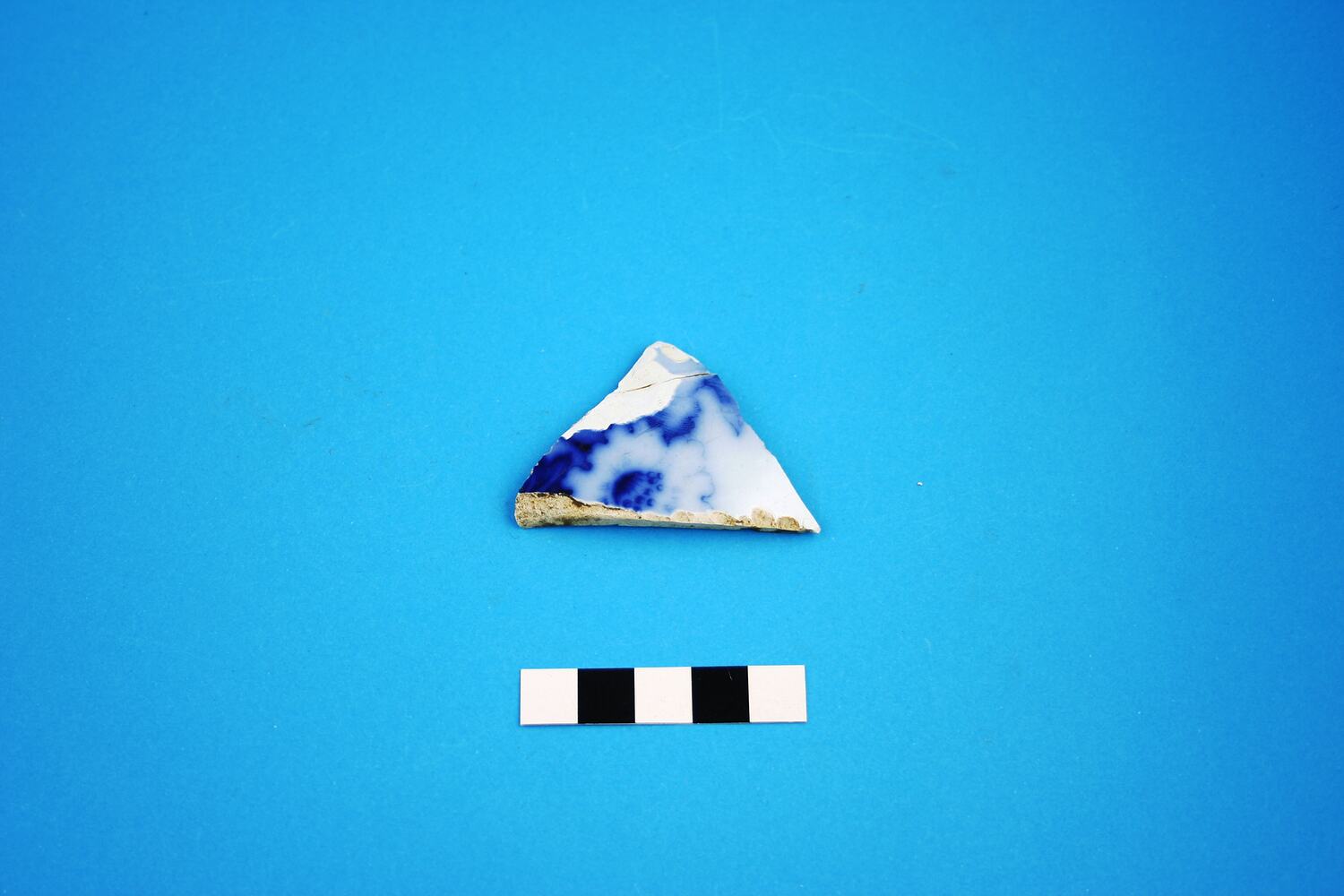 Sherd - Ceramic, Blue Flow Ware, circa 1835-circa mid-20th century