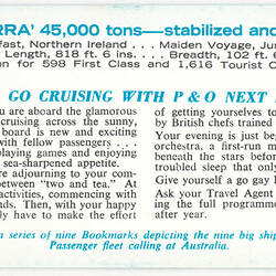 Bookmark - P&O Line, SS Canberra 45,000 Tons