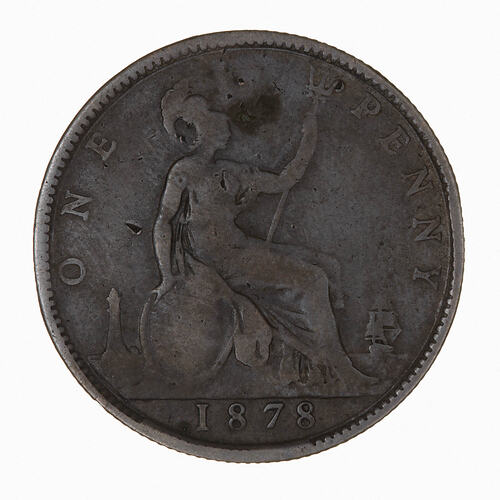 Coin - Penny, Queen Victoria, Great Britain, 1878 (Reverse)