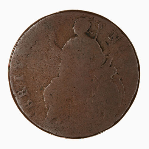 Coin - Halfpenny, Charles II, Great Britain, 1672-1875 (Reverse)