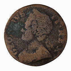 Imitation Coin - Halfpenny, George II, Great Britain, 1750 (Obverse)