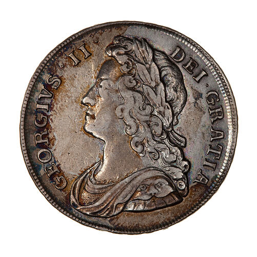 Coin - Halfcrown, George II, Great Britain, 1741 (Obverse)