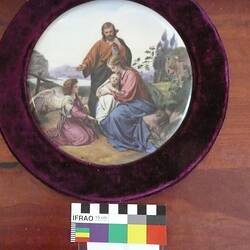 Plaque - Painted Porcelain, Religious Scene, circa 1880