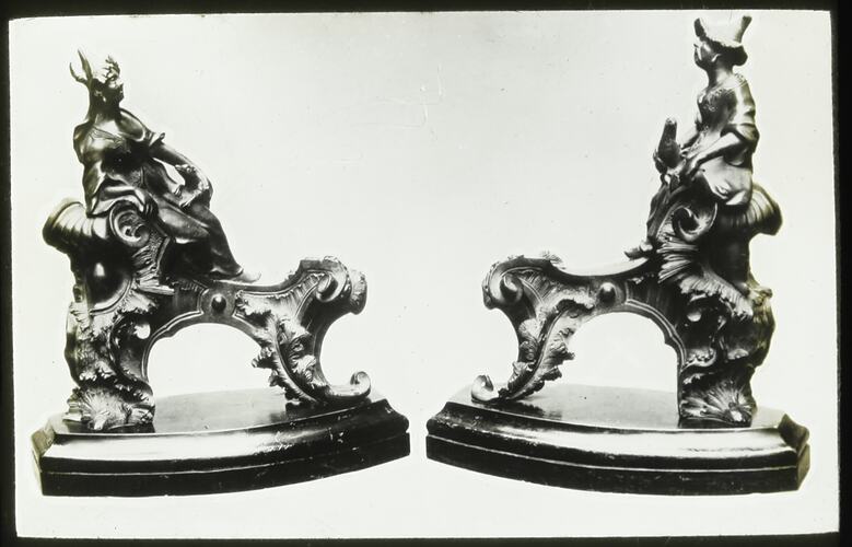 Lantern Slide - 'Bronze Fire Dogs', 1909-1930