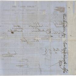 Passenger Contract Ticket - 'Netherby', Black Ball Line, Steerage, London to Melbourne, 1862