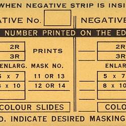 Folder - Kodak, 'Kodacolor Enlargement Masking Guide for Standard 135 Negatives'