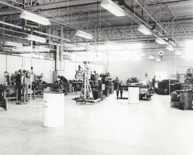 Photograph - Kodak Australasia Pty Ltd, Interior View of Machine Shop, Building 12 Engineering Workshops. Kodak Factory, Coburg, circa 1961
